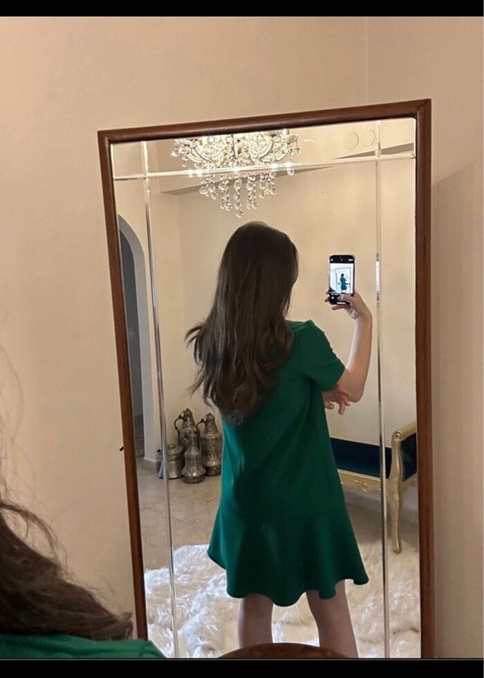 Mango yeşil şık elbise - Görsel 3