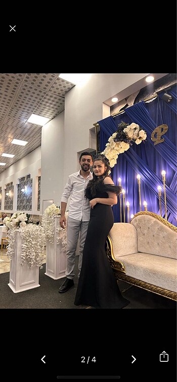 Siyah gece elbisesi - Görsel 2