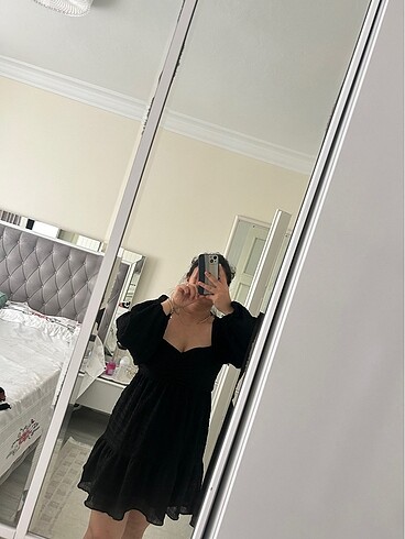 Bershka siyah mini elbise