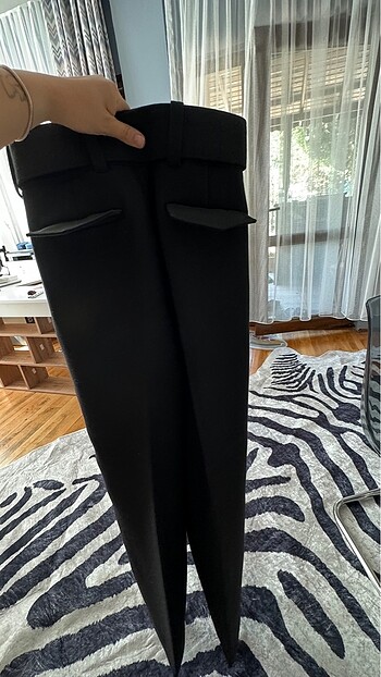 Massimo Dutti Massimo Dutti Düz Paça Kemerli Pantolon