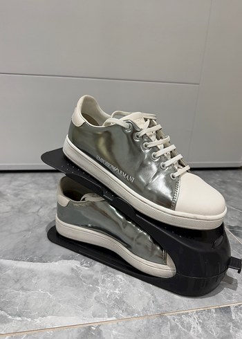 Emporio Armani Metalik Gri Dusuk Bilekli Sneaker
