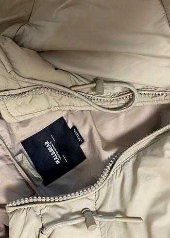 pull and bear Bej Midi Kadın Kışlık Mont - Görsel 2