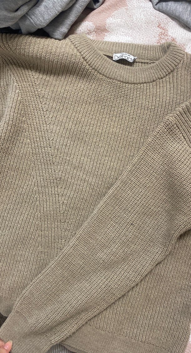 kahverengi örme kazak kadın - Görsel 3