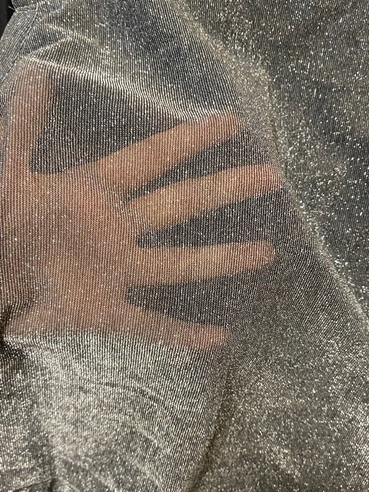 Uzun Kollu Gri ısıltılı Drapeli Bluz ARKA TARAFI TRANSPATAN!! - Görsel 3