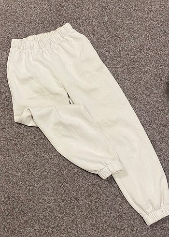 Krem rengi Kadın Pamuklu Rahat Kesim Eşofman - Görsel 3