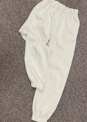 Krem rengi Kadın Pamuklu Rahat Kesim Eşofman - Görsel 2