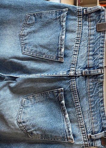 27 Beden mavi Renk Gevşek Kesim Gri Mavi Midi Kadın Kot Pantolon