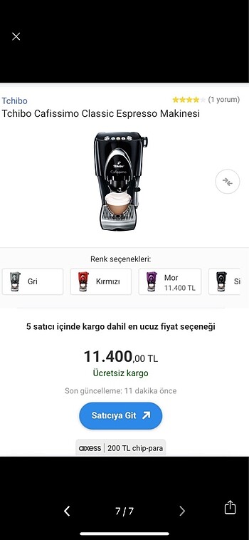 Beden Tchibo cafissimo kahve makinesi
