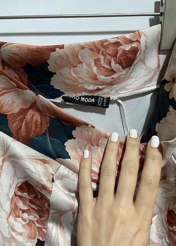 Bordo Çiçek Desenli etek - Görsel 6