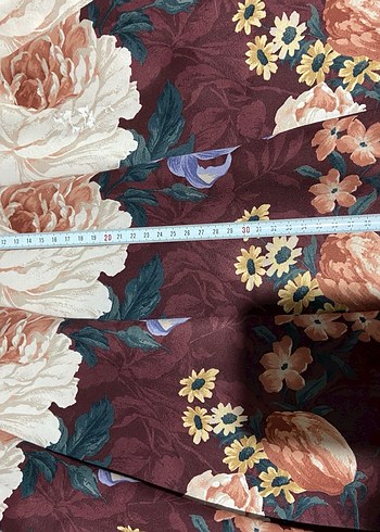 Bordo Çiçek Desenli etek - Görsel 11