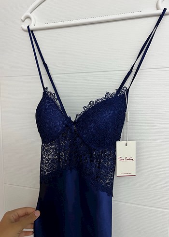 s Beden lacivert Renk Lacivert Dantelli Kadın Pijama Takımı