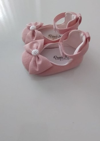 Kız Çocuk Pembe Fiyonklu Babet Ayakkabı