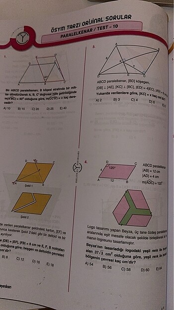  Beden Orijinal geometri soru bankası
