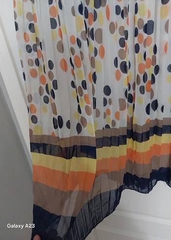 Renkli Pilili Midi Bohem Etek - Görsel 3