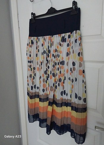 Renkli Pilili Midi Bohem Etek - Görsel 2