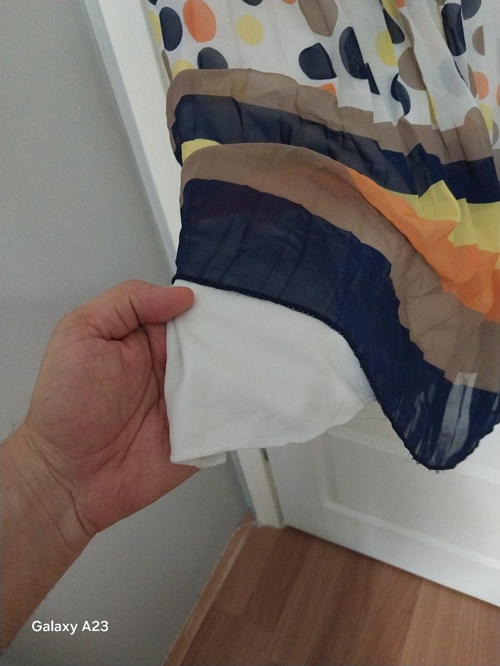 Renkli Pilili Midi Bohem Etek - Görsel 4