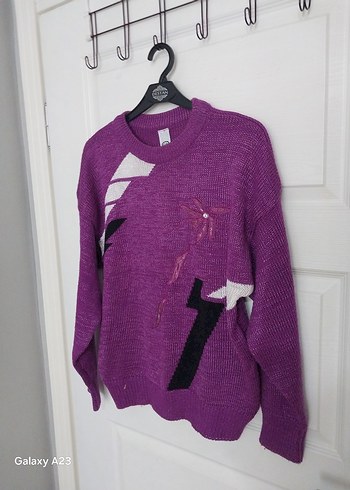 Mor Örgü Kadın Kazak - Görsel 2