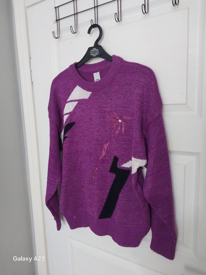 Mor Örgü Kadın Kazak - Görsel 2