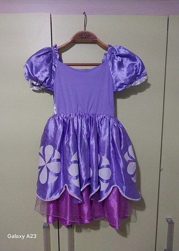 Mor Bohem Tarzı Nakışlı Kız Çocuk Elbisesi - Görsel 5