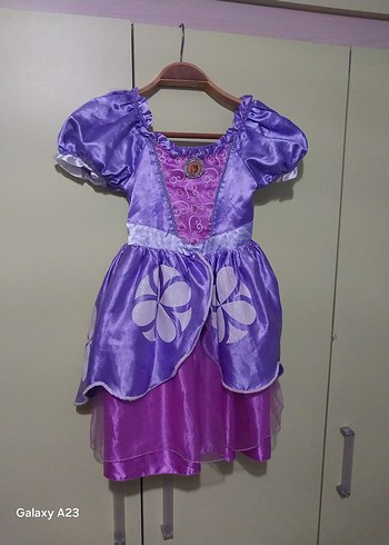 Mor Bohem Tarzı Nakışlı Kız Çocuk Elbisesi - Görsel 2