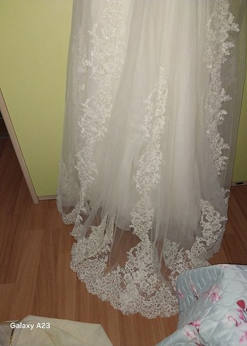 Klasik Vintage Dantelli A Kesim Gelinlik - Görsel 7