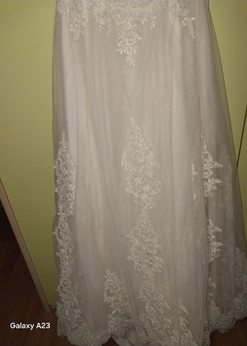 Klasik Vintage Dantelli A Kesim Gelinlik - Görsel 4