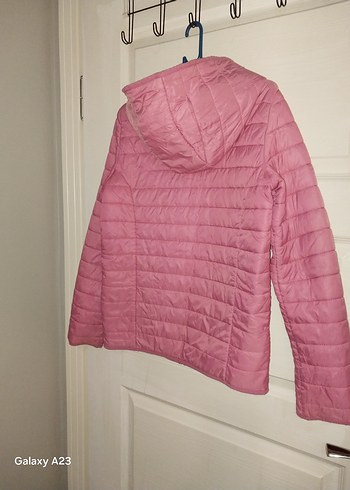 Kız Çocuk Pembe Kapüşonlu Fermuarlı Ceket - Görsel 4