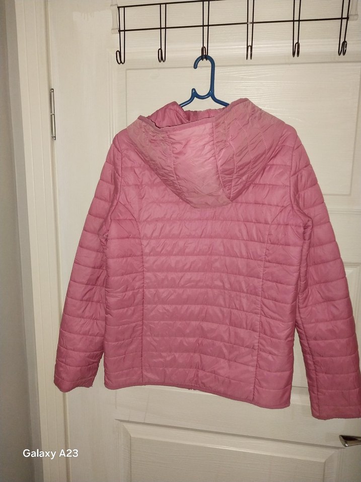 Kız Çocuk Pembe Kapüşonlu Fermuarlı Ceket - Görsel 3