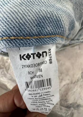 38 Beden koton jeans gri mavi