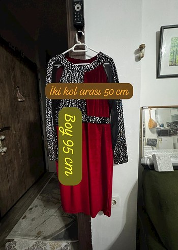koyu kırmızı bordo kadife Uzun Kollu Midi Elbise