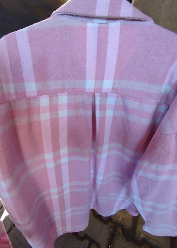 Pembe Düğmeli Midi Kadın Gömlek - Görsel 3