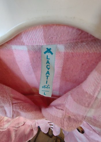 Pembe Düğmeli Midi Kadın Gömlek - Görsel 4