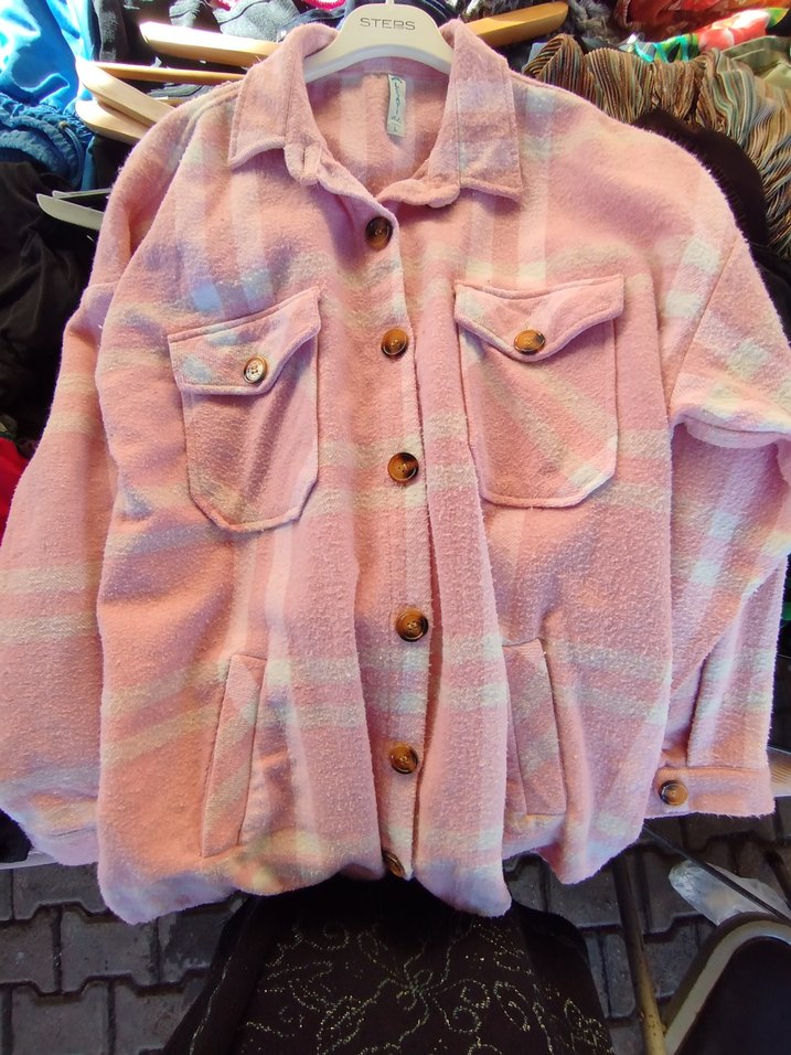 Pembe Düğmeli Midi Kadın Gömlek - Görsel 2