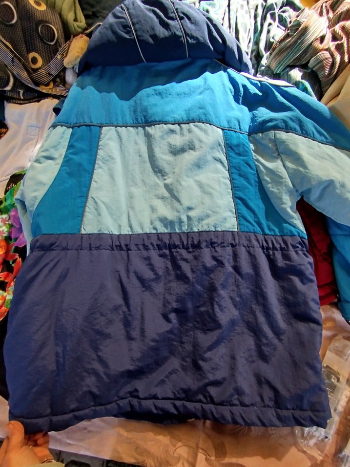 Erkek  Mavi Kapüşonlu Fermuarlı Mont - Görsel 5