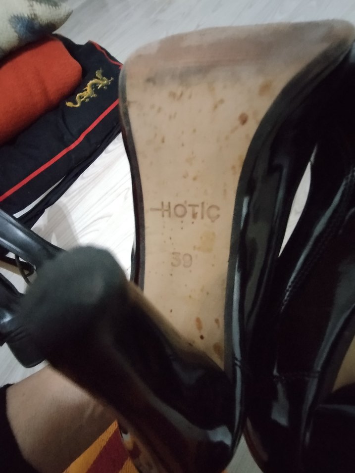 Parlak siyah  Rugan Topuklu Stiletto - Görsel 4