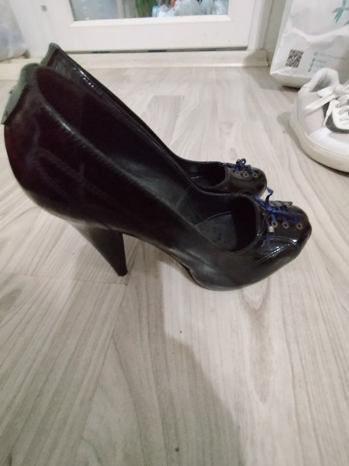 Parlak siyah  Rugan Topuklu Stiletto - Görsel 3