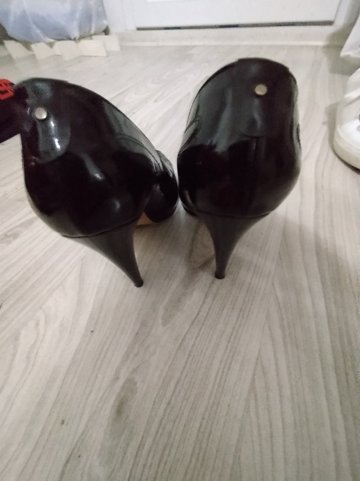 Parlak siyah  Rugan Topuklu Stiletto - Görsel 2