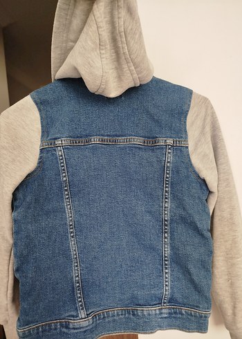 8 Yaş Beden LC waikiki Gri Kapüşonlu Kot Ceket