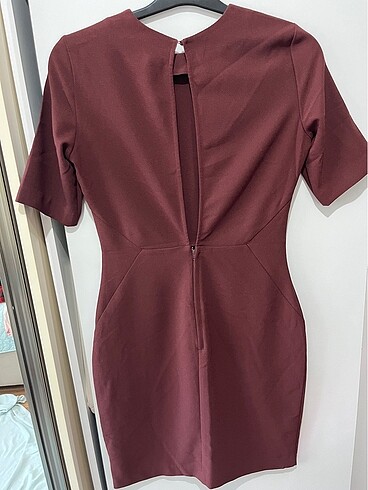 38 Beden bordo Renk H&M elbise