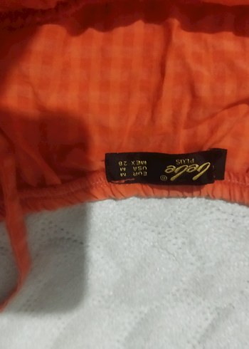 Turuncu Volanlı Mini Bohem Bluz - Görsel 2