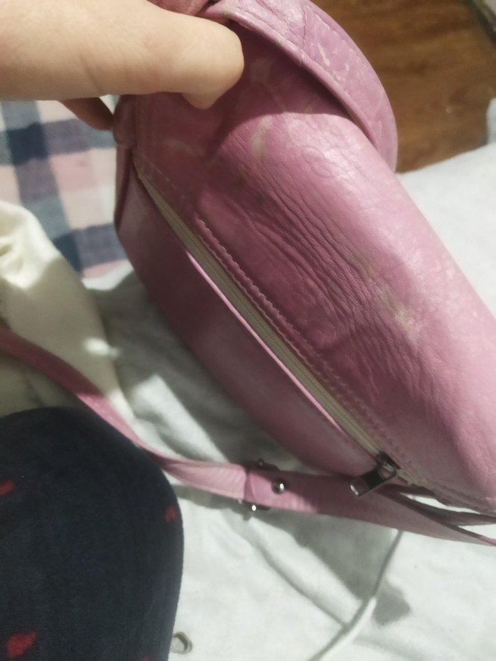 Pembe Deri Kadın Çanta Tokalı - Görsel 3