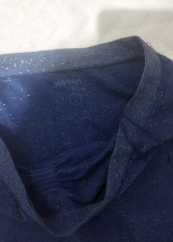 Parlak Mavi Midi Drapeli Kadın Straplez Bluz - Görsel 2