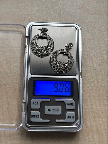 Beden gri Renk Gümüş küpe 925 ayar