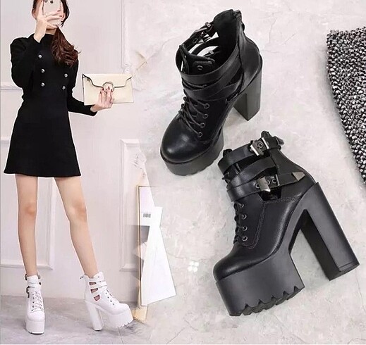 Bershka Wamp Gotik Platform Topuklu Bot