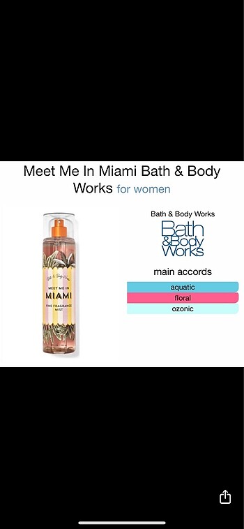 Bath & Body Works BBW Meet me in Miami Body Mist