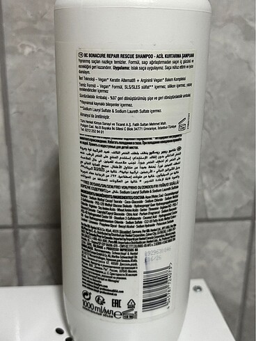 Schwarzkopf BC Bonacure Acil Kurtarma Şampuanı