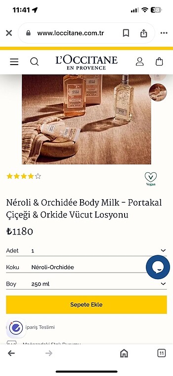 Beden Renk Loccitane Neroli & Orchidee Body Milk