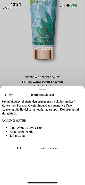 VS Falling Water Vücut Losyonu - Görsel 3