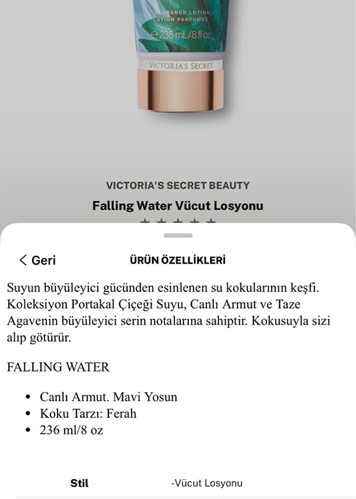 VS Falling Water Vücut Losyonu - Görsel 3