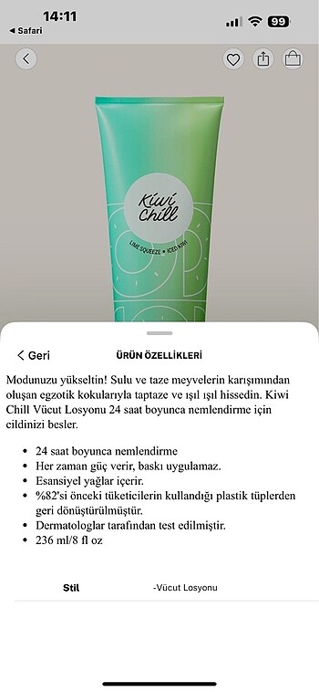 ORİJİNAL VS Pink Kiwi Chill Vücut Kremi - Görsel 4